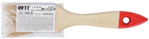 Кисть флейцевая "Стандарт" натур. светлая щетина деревянная ручка 1. 5дюйм (38мм) FIT 01034 фото 3