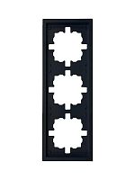 Рамка 3-мест. горизонт. ZIMA черн. бархат LEZARD 704-4200-148