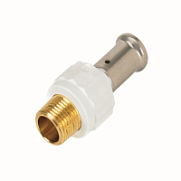 Муфта пресс 26х3/4'НР переходная, ПВДФ белая | код 17PKW-2605 | Henco