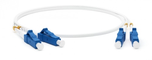 Патч-корд волоконно-оптический (шнур) SM 9/125 (G.657) LC/UPC-LC/UPC 2 мм duplex LSZH 5м, Hyperline FC-D2-9A1-LC/UR-LC/UR-H-5M-LSZH-WH | код 39330 | Hyperline
