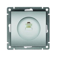 Розетка компьютерная 1-м СП Афина RJ45 кат.5E механизм серебр. | код A0051-S | Universal