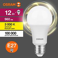 Лампа светодиодная LED 12 Вт E27 3000К 960Лм груша 220 В (замена 100Вт) | код 4058075578975 | LEDVANCE
