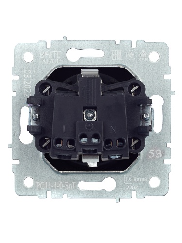 BRITE Розетка 1-местная с заземлением без защитных шторок 16А РС11-1-0-БрГ графит | код BR-R11-16-K53 | IEK фото 3