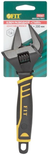 Ключ разводной Стайл, узкие губки, шкала, экстра увеличенный захват, прорезиненная ручка 200 мм, 39 мм | код 70167 | FIT фото 3