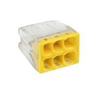 Клемма СМК 2273-246 (с пастой) 6 отверстий 0,5-2.5мм2 (50шт.) | код. plc-smk-2273-246 | EKF