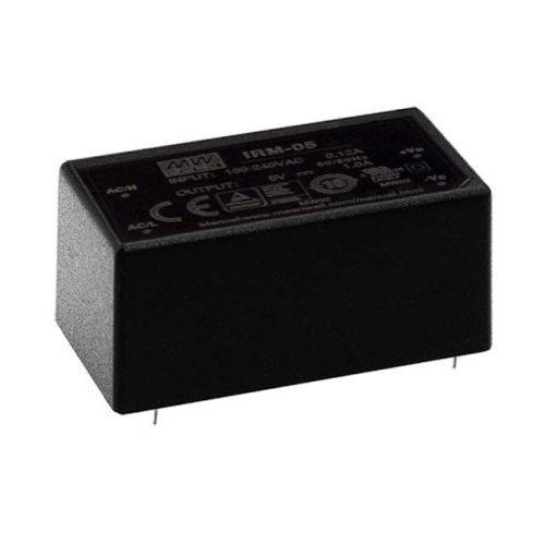 Источник питания AC-DC, 4.125 Вт, вход 85...264В AC 47...440 Гц, 120...370B DC, выход 3.3В/1.25А, изоляция 3000В AC, в корпусе на плату 45.7х25.4х21.5мм, -30...+70C | код IRM-05-3.3 | MeanWell