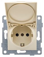 GUSI Ugra механизм розетки 1-ой с/з с з/ш и крышкой, скрытая установка, 16А, 250В. Цвет бежевый. | код С11Р91-003 | GUSI ELECTRIC