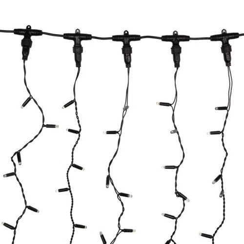 Гирлянда светодиодный Дождь 2х3 м, постоянное свечение, черный провод, 230 В, диоды тёплый белый | код 235-146 | Neon-Night фото 3