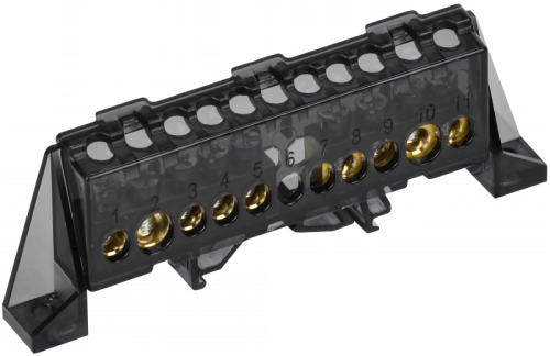 TEKFOR Шина N ноль в комб. изол. Стойка 8х12-4+5-Ч IEK | код TF-NN20-45-DP-K02 | IEK