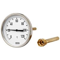 Термометр биметаллический осевой A50.10.100 0...120С 1/2' L1=40x9мм алюминий, кл. 2.0 | код 36523040 | WIKA