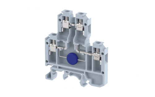 Клемма проходная винтовая с электронными компонентами 2,5 мм2, двухуровневая, с варистором, на 4 подключения, черная KUDD4MOV_MT0742(BK) | код 1102520375 | Elmex