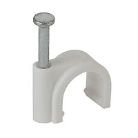 Скоба 16мм круглая пластиковая (50шт) (120/2520) | код Б0038898 | ЭРА