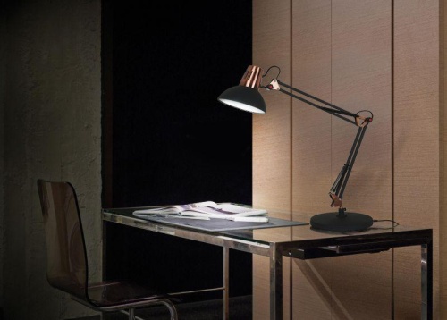 Светильник KD-431A С62 настол. Berlin 1хE27 40Вт 230В черн.+медь Camelion 13086 фото 3 Светильник KD-431A С62 настол. Berlin 1хE27 40Вт 230В черн.+медь Camelion 13086 фото 3