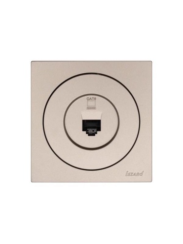 Розетка компьютерная СП OSEN RJ45 кат.6 механизм титан LEZARD 743-3788-140 фото 3 Розетка компьютерная СП OSEN RJ45 кат.6 механизм титан LEZARD 743-3788-140 фото 3