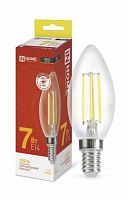 Лампа светодиодная LED-СВЕЧА-deco 7Вт свеча прозрачная 3000К тепл. бел. E14 810лм 230В | код 4690612007601 | IN HOME