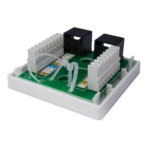 Розетка компьютерная 8P8C (RJ-45) UTP Cat6 2 порта (DIY упак.) | код 10-0310-1 | SUPRLAN фото 4