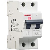 Выключатель автоматический двухполюсный 50A С 4,5кА Х7 | код 7701536 | Havells