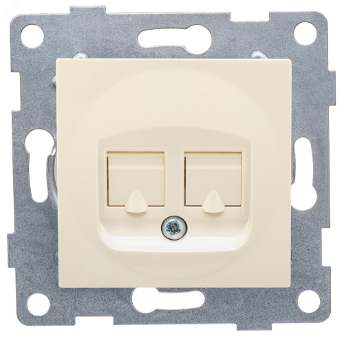 GUSI Ugra механизм розетки компьютерной и телефонной (RJ45, RJ12), скрытая установка. Цвет бежевый. | код С11КТ-003 | GUSI ELECTRIC