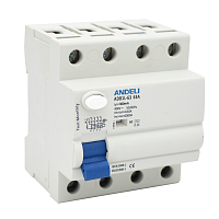 УЗО ADB1L-63 4P 40A 30mA тип AC 6kA (ANDELI) | код ADL03-005 | ANDELI