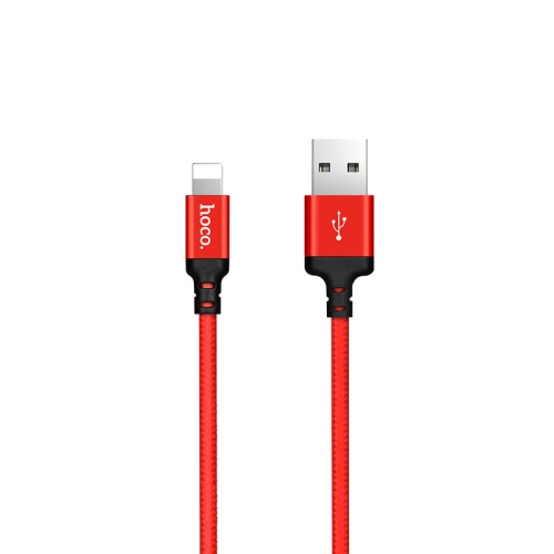 Кабель USB 2.0 hoco X14, AM/Lightning M, черно-красный, 1м | код 6957531062837 | Hoco