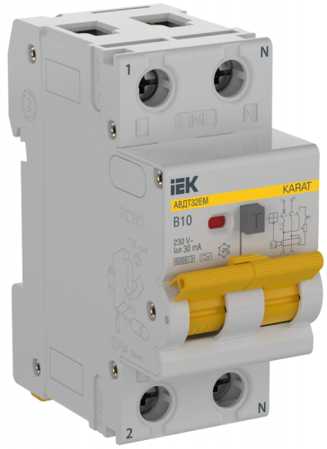 KARAT АВДТ32EM B10 30мА тип A IEK | код KA-VD14-1-010-B-030-A | IEK