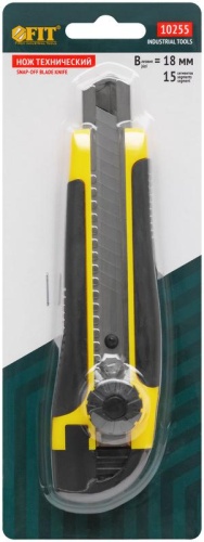 Нож технический 18 мм усиленный прорезиненный, вращ.прижим, лезвие 15 сегментов | код 10255 | FIT фото 3 Нож технический 18 мм усиленный прорезиненный, вращ.прижим, лезвие 15 сегментов | код 10255 | FIT фото 3