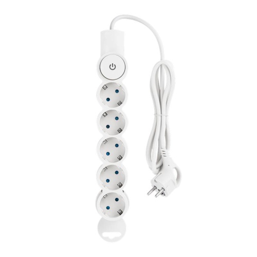 Фильтр сетевой 5х1.5м с/з со шторками с выкл 2200Вт 10А бел. Duwi 32574 1 фото 5