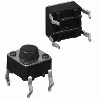 Тактовая кнопка RUICHI KAN0611-0501B, 6x6x5 мм, OFF-(ON), 50 мА, 12 В, 100 мОм | код 58535 | Ruichi