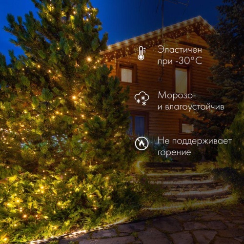 Гирлянда Нить 10 м, постоянное свечение, белый ПВХ, 230В, мультиколор | код 305-169 | Neon-Night фото 2