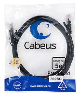 Cabeus PC-UTP-RJ45-Cat.5e-2m-BK-LSZH Патч-корд U/UTP, категория 5е, 2xRJ45/8p8c, неэкранированный, черный, LSZH, 2м | код 9539c | Cabeus