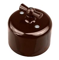 Выключатель 2кл. R керамика корич. | код R1-212-02 | Bironi