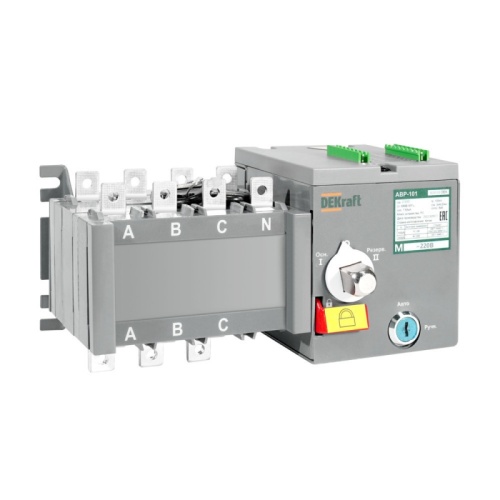 АВР на реверс. выкл.-разъед. и мотор приводом 100A, 3P, 5кА АВР-101 | код 42018DEK | DEKraft