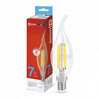 Лампа светодиодная LED-СВЕЧА НА ВЕТРУ-deco 7Вт свеча на ветру прозрачная 6500К холод. бел. E14 810лм 230В | код 4690612034997 | IN HOME