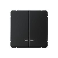 Выключатель 2-кл. ArtGallery (сх. 5а) 10AX с подсветкой механизм карбон | код GAL001053 | Systeme Electric
