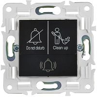 Кнопка звонка SKANDY 10А SK-V17Bl для отелей с индикацией черн. IEK SK-V14-2-10-K02