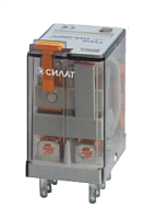 PR042 СИЛАТ Реле промежут., 2СО, КУ 24VDC, 10А(240VAC/28VDC), тест, мех.инд., под SR07/PTF08A, шт | код PR042 | SILAT