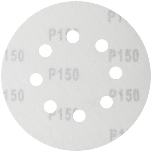 Круг шлифовальный с отверстиями (липучка) алюм./оксид 125мм (уп.5шт) Р 150 FIT 39667 фото 2
