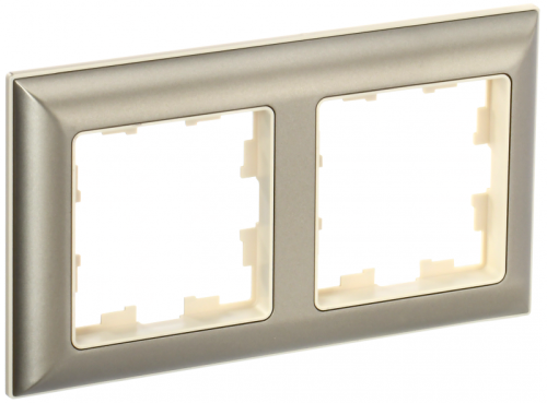 BRITE Рамка 2-мест. РУ-2-Бр беж./шамп. IEK | код BR-M22-12-3-K10 | IEK