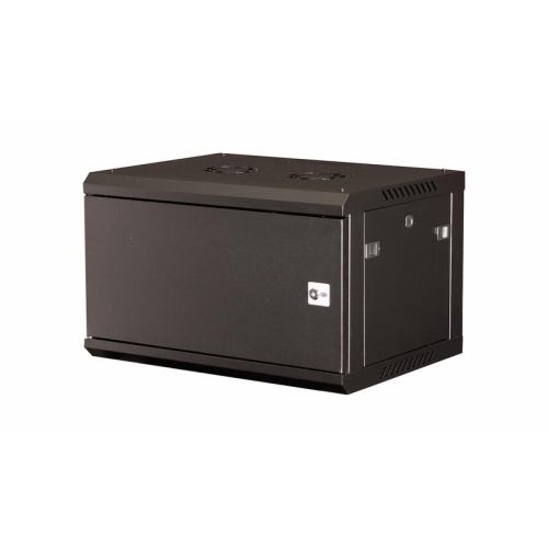 Шкаф телекоммуникационный настен. 19дюйм 6U 368х600х450мм дверь метал. черн. Datarex DR-641001