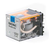 Реле миниатюрное силовое, 3CO, ком. ток 16А, AgSnO2, напряжение 24V DC, опция: тест-кнопка+светодиод+защитный диод | код IR-24DC-3CO-D | DKC