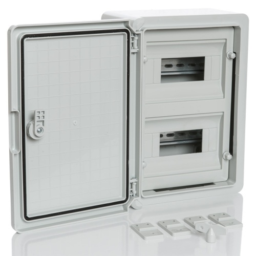 PP3104 Модульный пластиковый шкаф, IP65, УХЛ1., 300х400х170 на 24 модулей (12х2) Непр. Двр. | код PP3104 | Plastim