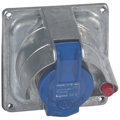 Встраиваемая розетка Hypra Prisinter - IP 44/55 - 2К+З - 16 А - металл | код 052012 | Legrand