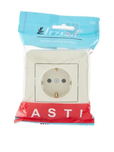 Розетка 1-м СП ASTI 16А IP20 с заземл. защ. шторки термопласт в сборе крем. LEZARD 7081-0303-124B фото 4