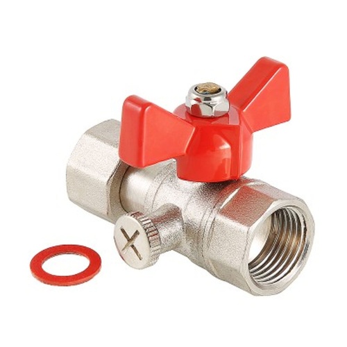 Кран шаровой для подключения манометра, 1/2"вн. -3/8"вн. | код. VT.807.N.0403 | VALTEC