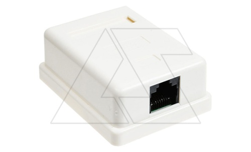 Розетка накладная RJ45 UTP кат.5е, 1 порт, наружная установка, 60х42х26мм | код ST0FP11001U5 | Toten