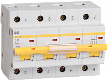 Выключатель автоматический четырехполюсный ВА47-100 100А C 10кА | код. MVA40-4-100-C | IEK 