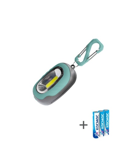 Фонарь-брелок походный кемпинг 1Вт COB LED 3xAAA (R03) корпус ABS-пластик магнит на корпусе карабин | код KOC206B | КОСМОС