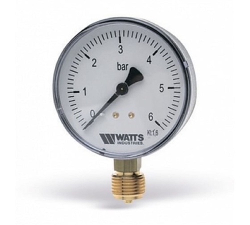 Манометр радиальный 1/2' х 80 мм / 0-6 бар (10007790) | код RAN30H24O2DNCV | WATTS Industries