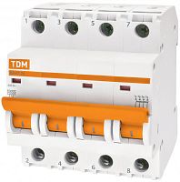 Выключатель автоматический четырехполюсный ВА47-29 50А D 4,5кА | код. SQ0206-0194 | TDM 