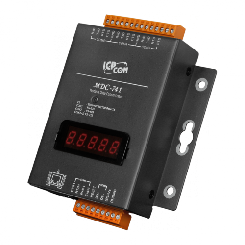 MDC-741 CR Modbus Data Concentrator with 1x Ethernet and 4 x RS-232, 1 x RS-485 (RoHS) | код 00-06108008 | ICP DAS